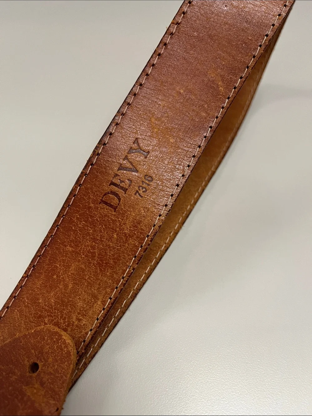 Dyna Buckle Devy Brown Leather Belt w/ Vanguard Brass Buckle